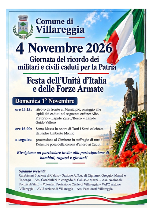 "4 novembre" - Festa dell'Unità Nazionale e Giornata delle Forze Armate -